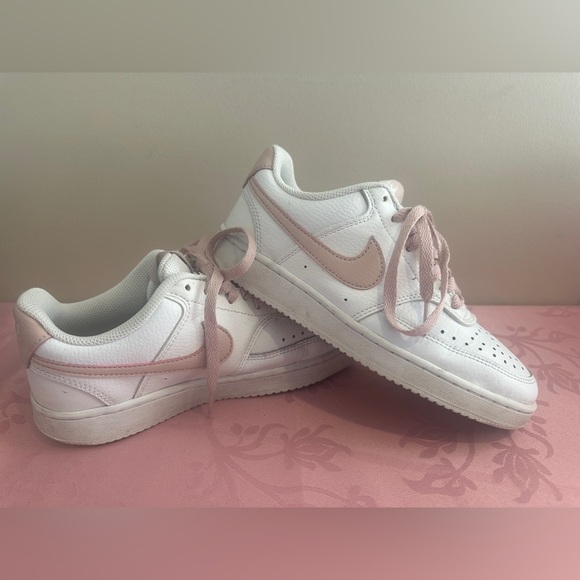 Nike Shoes - Women’s Nike Court Vision Low white and pink Oxford shoes